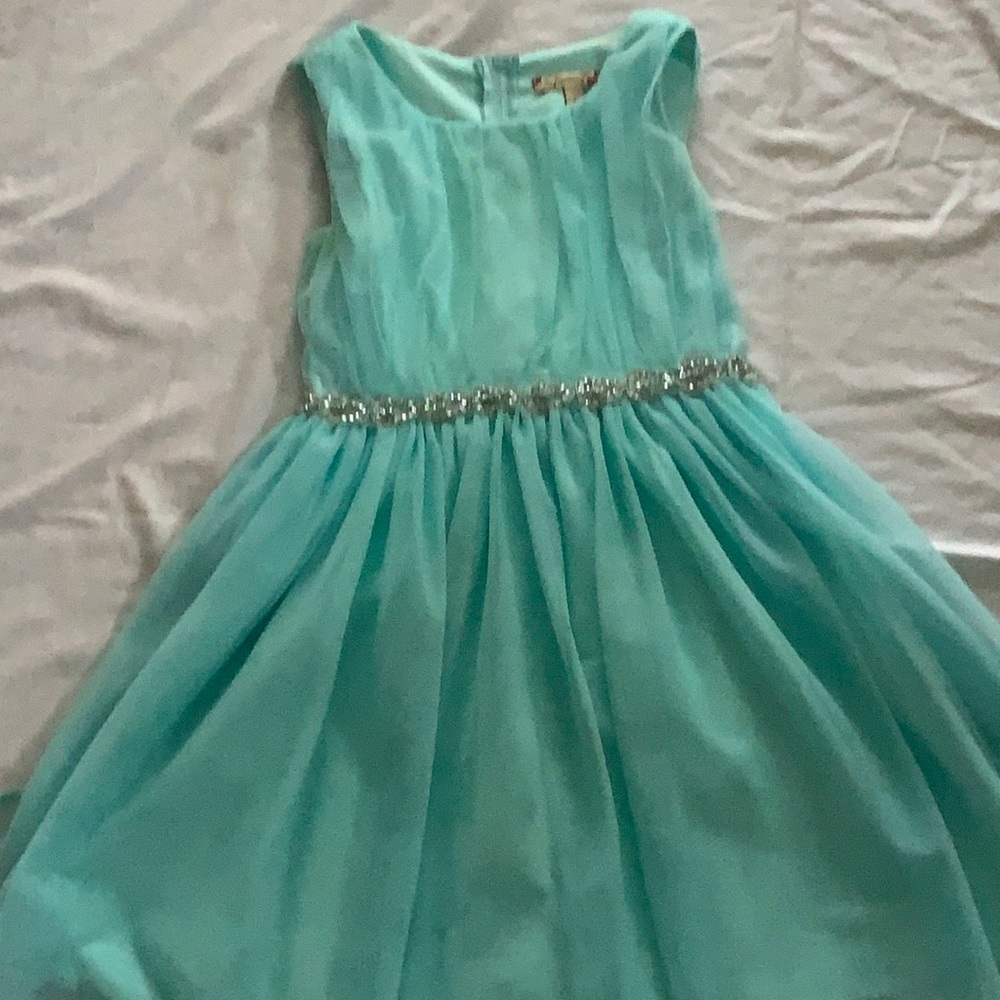 teal dress diamond waist band